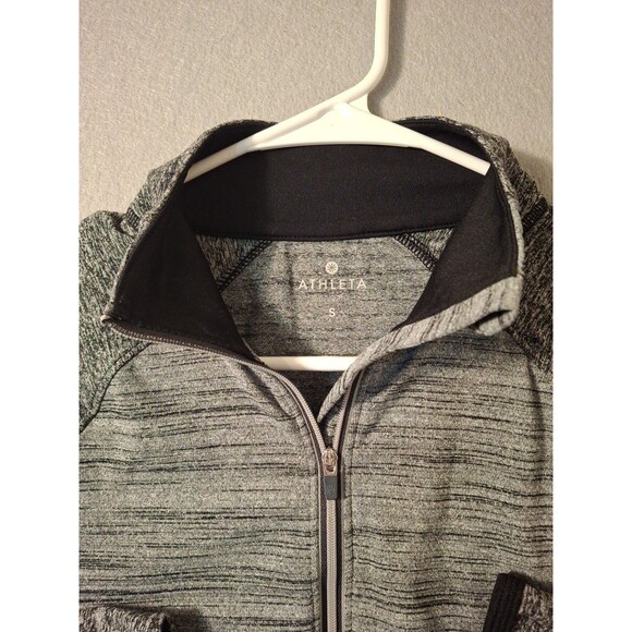 Athleta Running Zip Pullover Womens Size Small Gray Black Training Track - Picture 4 of 8